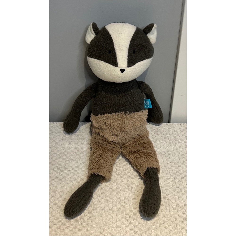 Manhattan Toy‎ Forest Friends Beck Badger Plush Knit Body Shaggy Pants Woodland